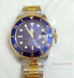 Rolex 41mm Rolex Submariner Replica Watches Two Tone Case Blue Bezel